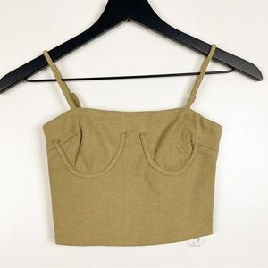 NWT Petal And Pup Size 4 US Umblo Top Tank Top Ribbed Green Brown